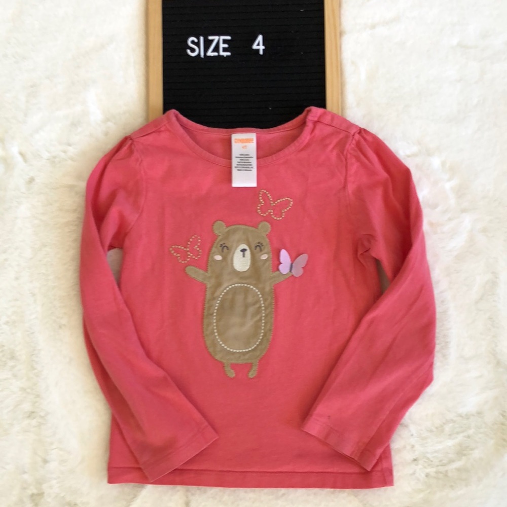 Gymboree 3d bear and butterfly decal top size 4